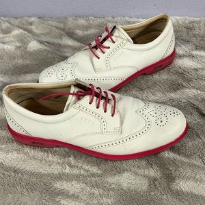 Ecco Hydromax white leather golf cleats size 40